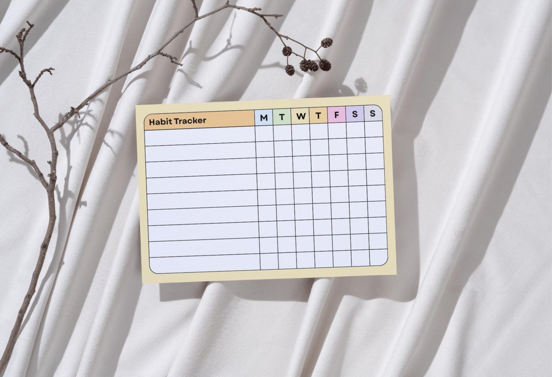 A6 Habit Tracker Notepad – Weekly Rainbow Color Productivity Planner ...