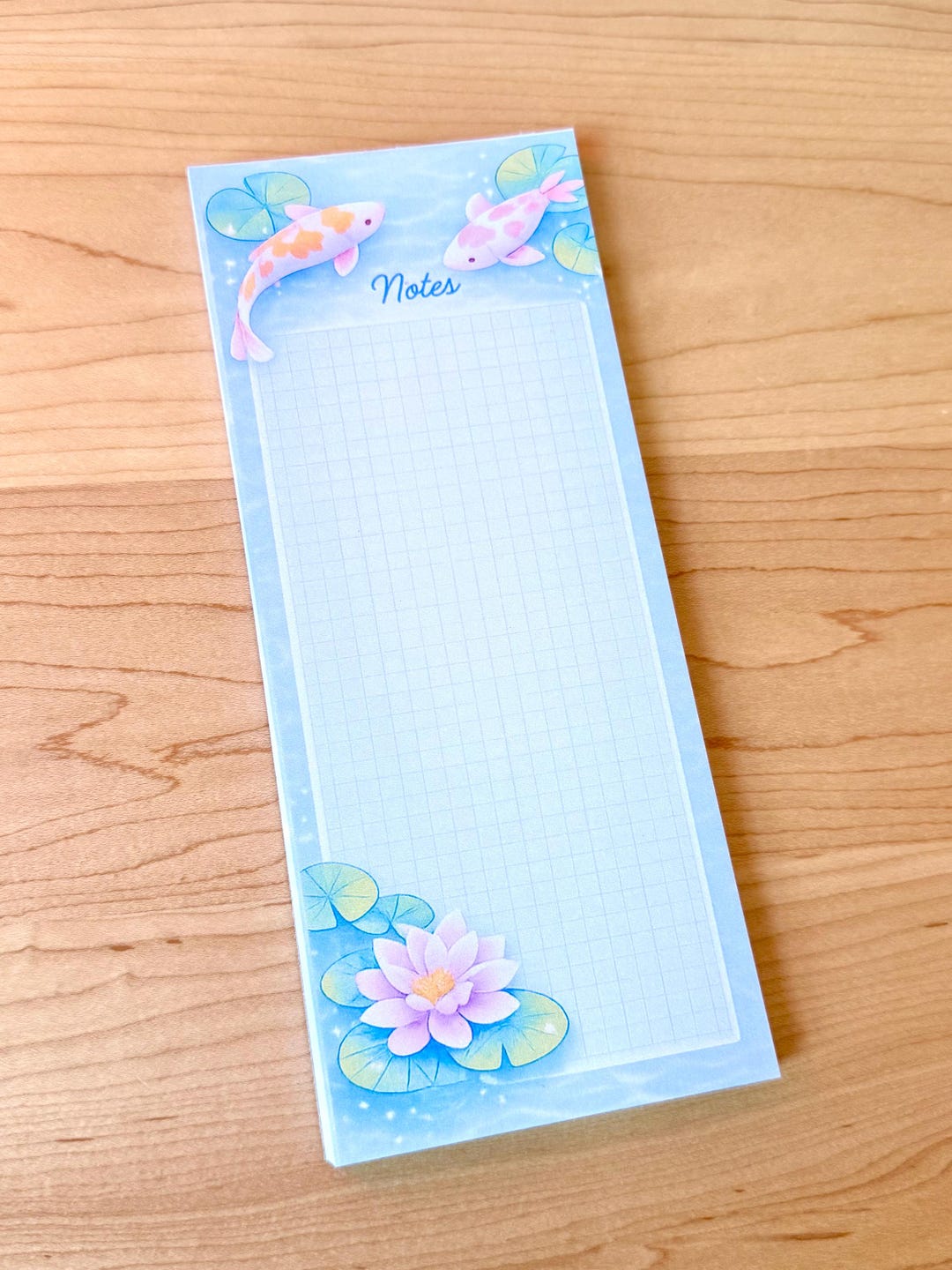 Koi Pond Slim Notepad 8.5 X 3 Grid Paper – Lily Pad Fish Design - Etsy