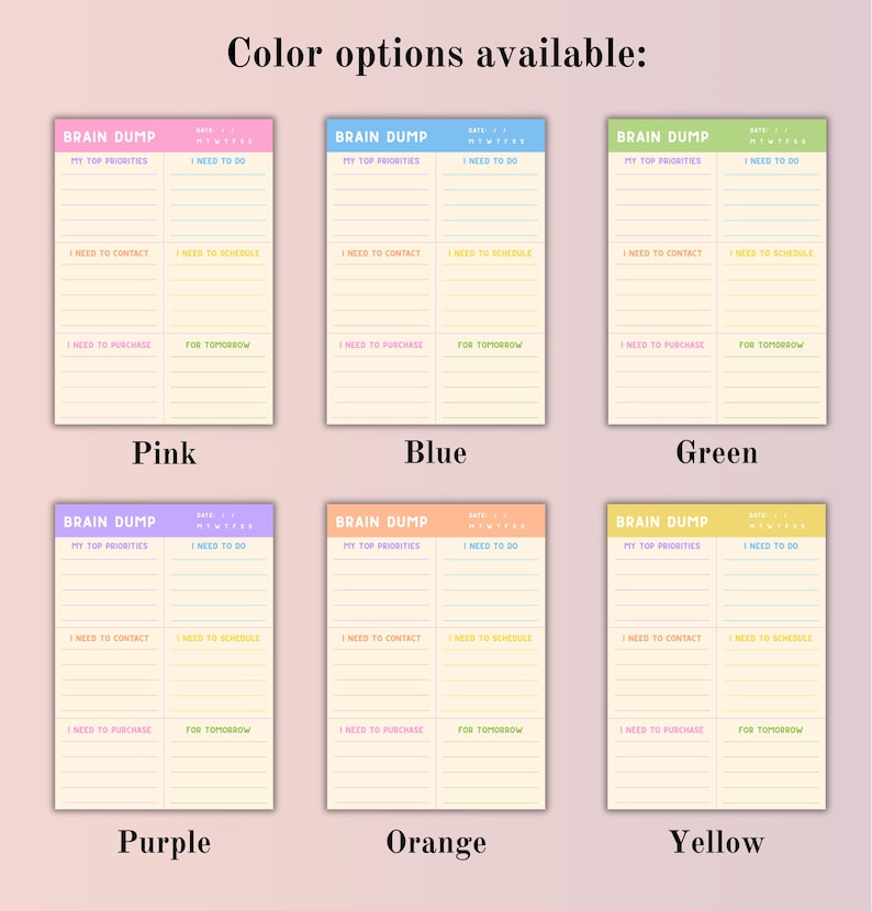 Brain Dump Notepad | ADHD Planner Pad | Mental Load Organizer | Thought Organizer | A5 Tear-Off Notepad | image 4
