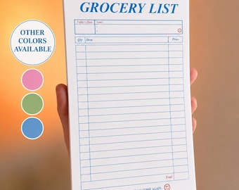 Retro Receipt Grocery List Notepad, Vintage Style Shopping Pad (5x8 Inches) | Magnet Option