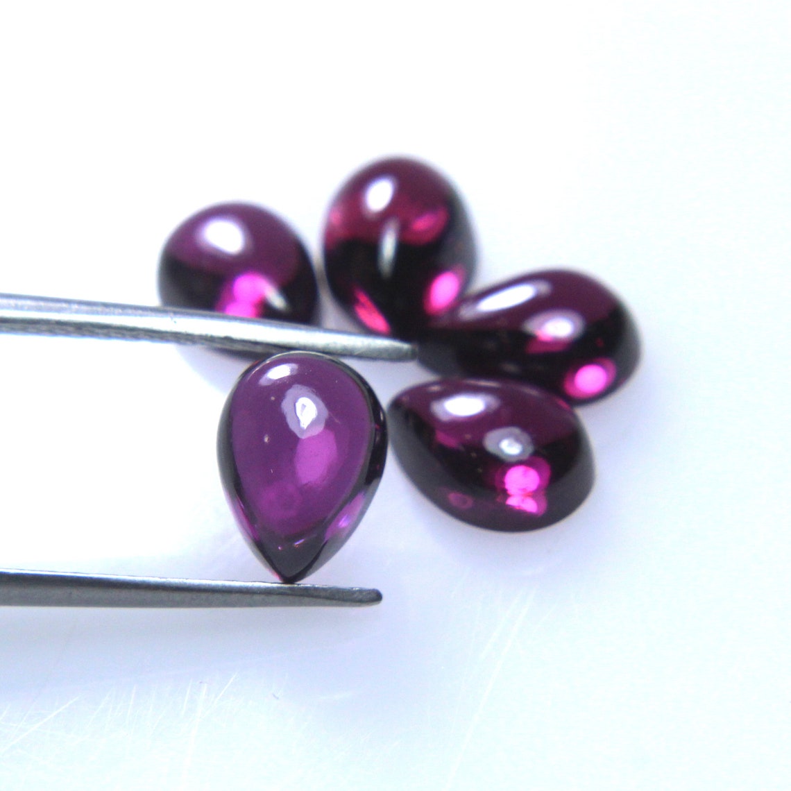 Natural Rhodolite Garnet Pear Shape Cabochon Gemstone Pink - Etsy