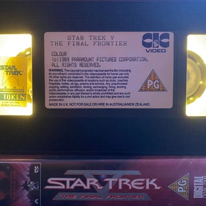 Star Trek V Final Frontier VHS Videotape light w/original box - Novelty Gift