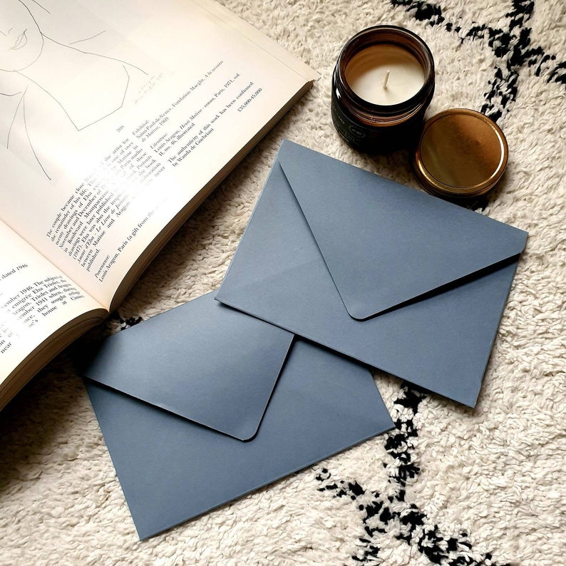 Handmade grey envelope music sheet lining
