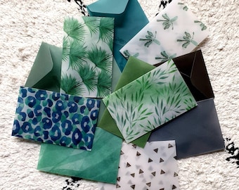 Pochettes / mini enveloppes motifs végétaux