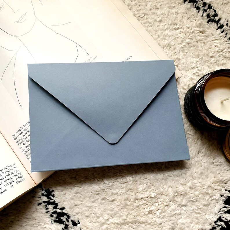 Handmade grey envelope music sheet lining