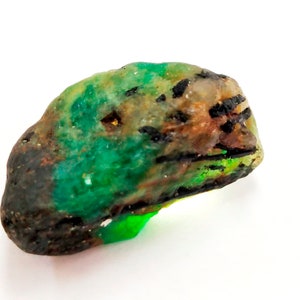 46 Cts Natural Emerald Untreated Unheated Raw Zambia Green Rough Loose Gemstone Genuine Emerald Green Rough Gemstone