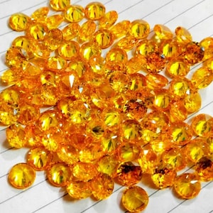Natural Yellow Zircon Round Cut Loose Gemstone Lot