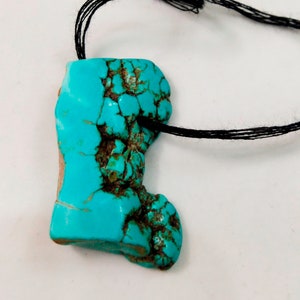 Natural Blue Turquoise Drilled 2 MM Hole Raw Arizona Slab Rough Loose Gemstone Genuine Turquoise Blue Drilled Slab Rough Gemstone