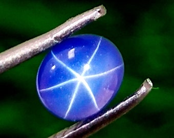 Natural Blue Star Sapphire Six Rays Oval Cabochon Loose Gemstone