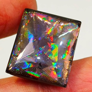 Black Doublet Opal Cabochon: Multi-Fire Loose Gemstone