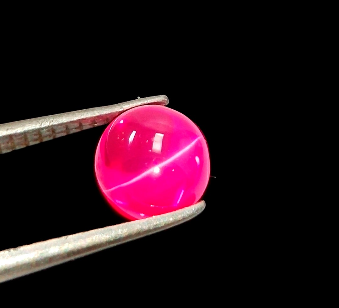 Ruby Cats Eye Round Shape Cabochon Loose Gemstone 1.52 Cts - Etsy