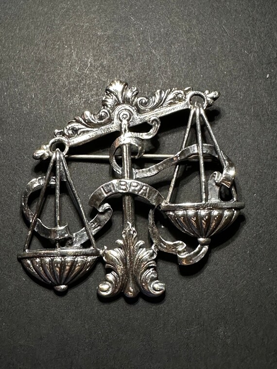 sterling silver Cini large Libra pin