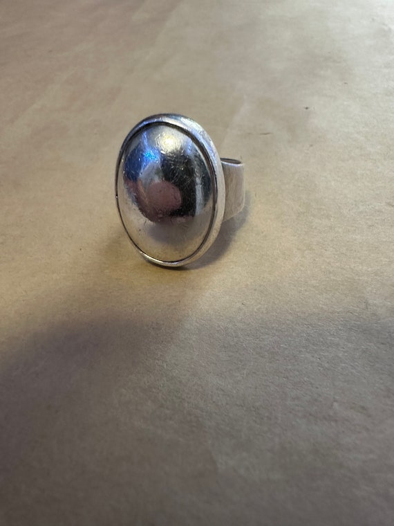 Sterling silver large heavy dome ring - image 1