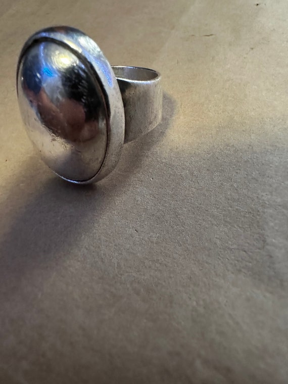 Sterling silver large heavy dome ring - image 2