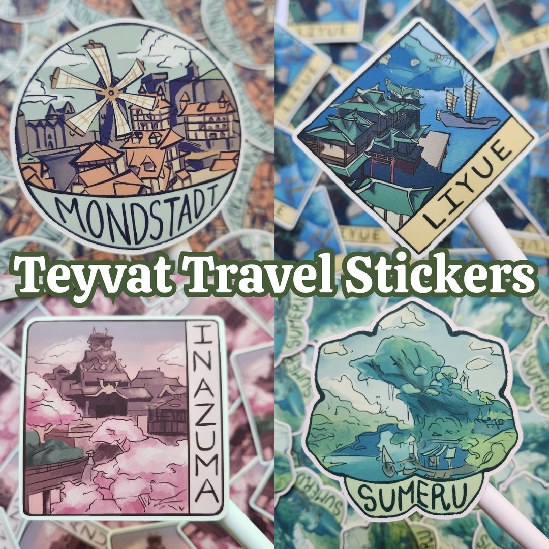 Genshin Impact Teyvat Travel Vinyl Stickers - Etsy