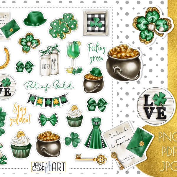 st patricks day stickers free planner