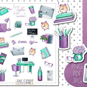 Home office planner stickers Work from home printable stickers