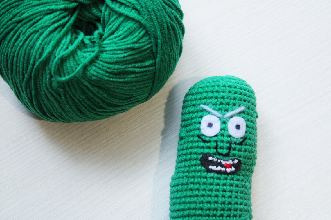 Crochet toy pickle Rick Amigurumi pickle Rick doll pickle | Etsy
