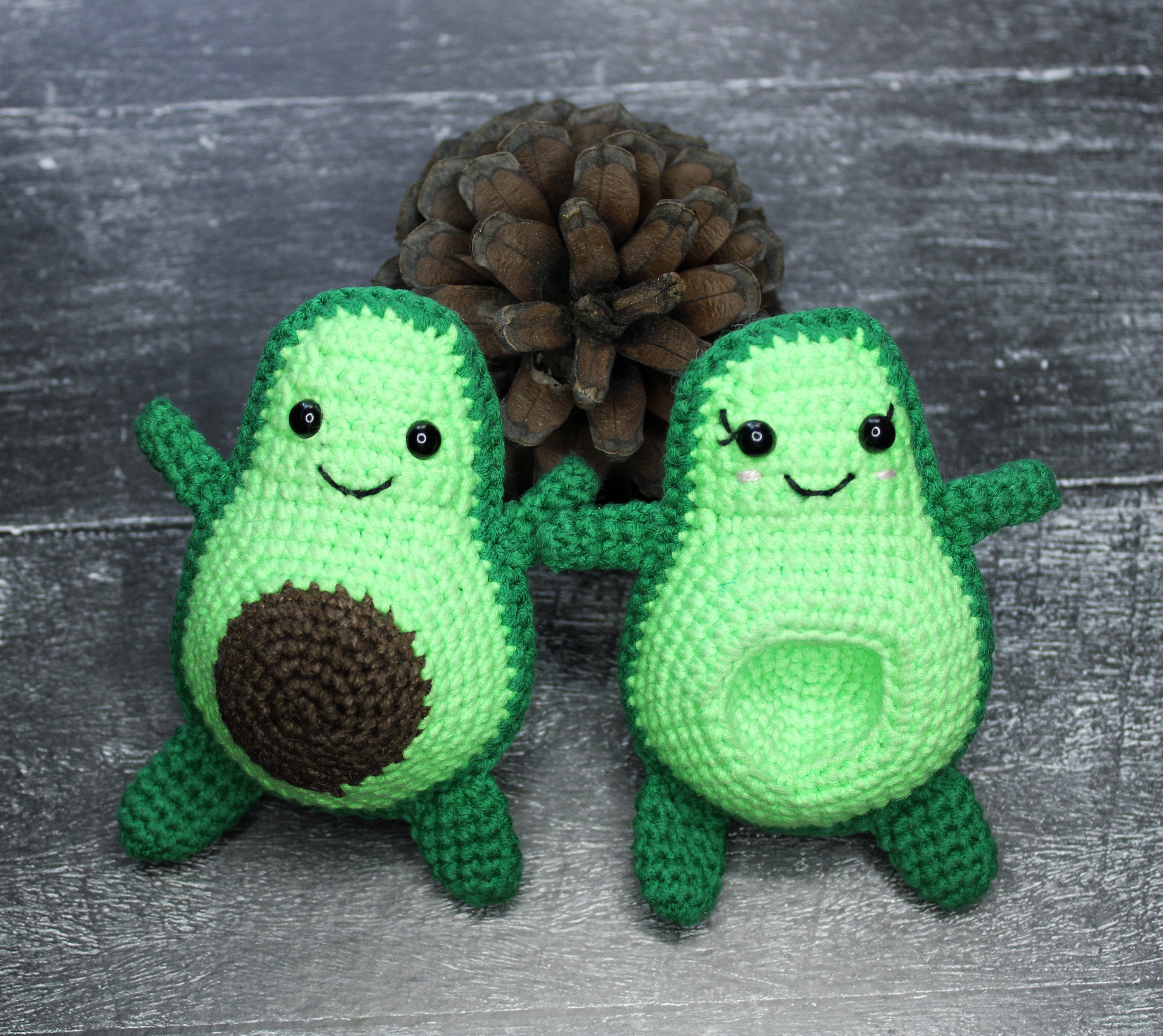 Set of two crocheted avocado toy Etsy