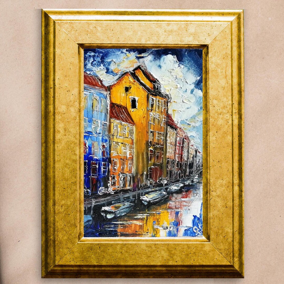 Amsterdam Oil Painting Original Spring Cityscape Art Netherlands