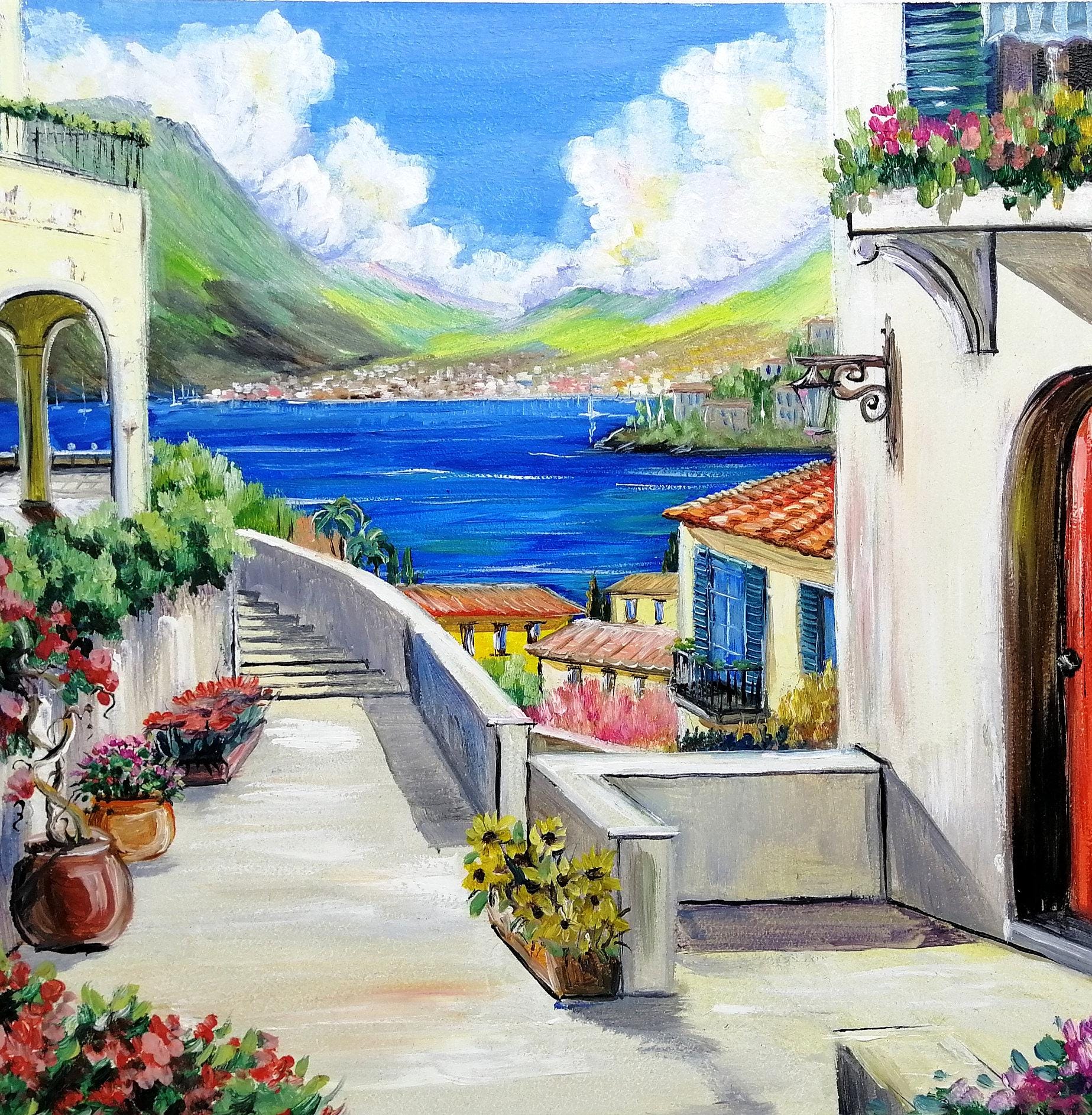 フランスの街並 F4 油彩画 風景画 oil painting art 風景画 街並 F4 油彩画 - メルカリ