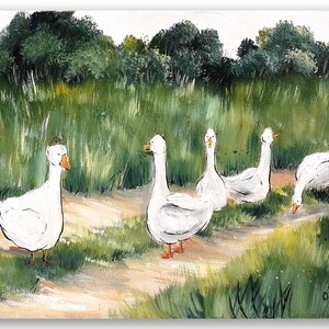Mallard duck painting original miniature art Vintage duck oil painting farmhouse kitchen wall art country decor duck hunting gift 4x6 #2 8x10 inch panel