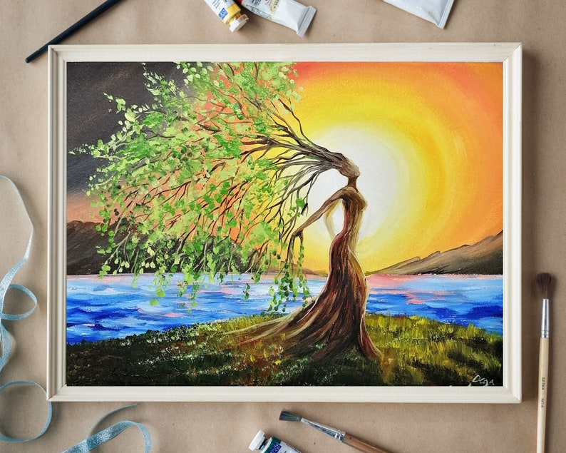 DIGITAL Print Tree of Life Painting Mother Earth Wall Art Gaia Goddess ...