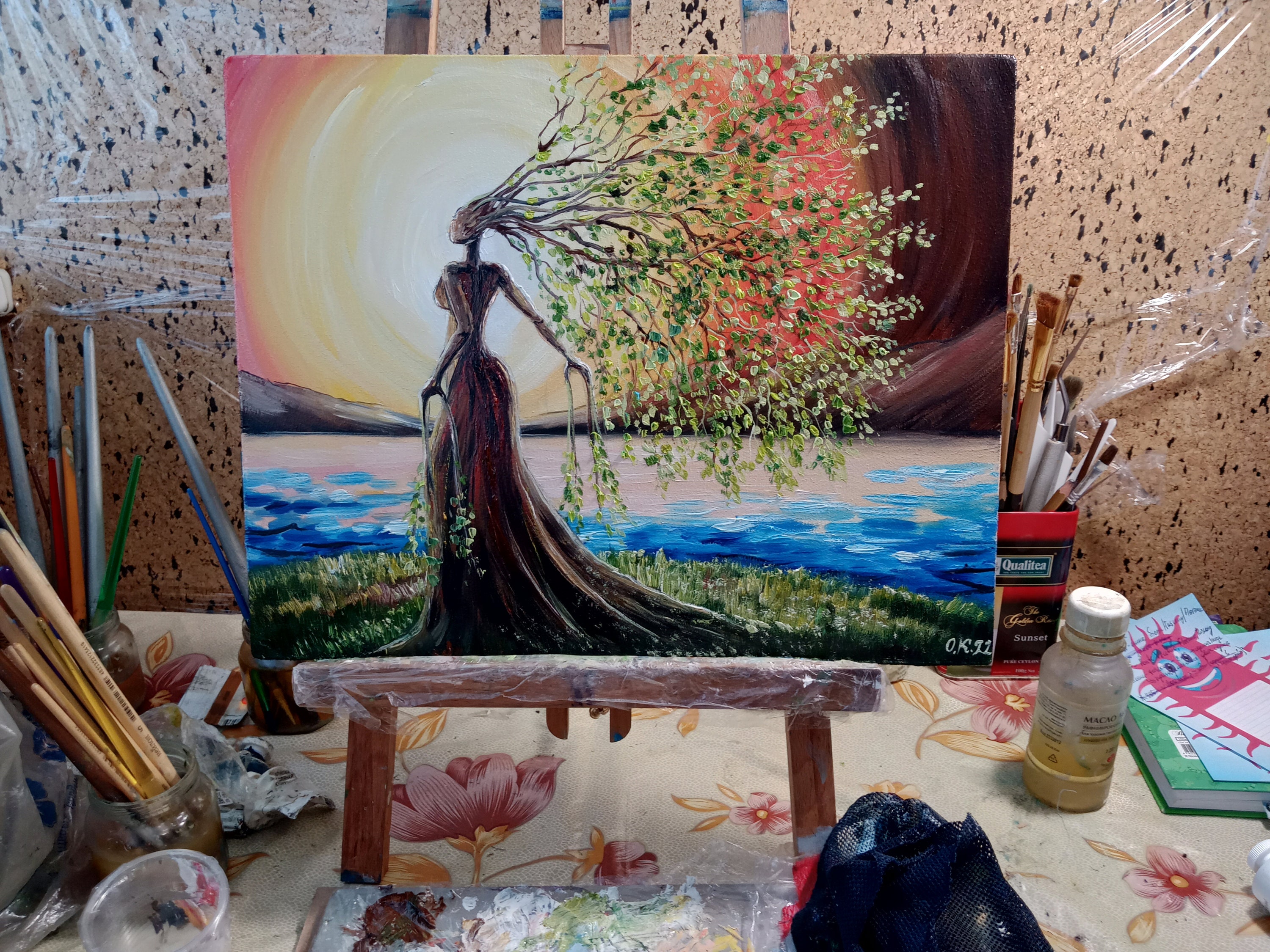 Mother Nature Painting Tree of Life Original Art Gaia Goddess Painting ...