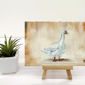 Mallard duck painting original miniature art Vintage duck oil painting farmhouse kitchen wall art country decor duck hunting gift 4x6 4x6inch panel+easel