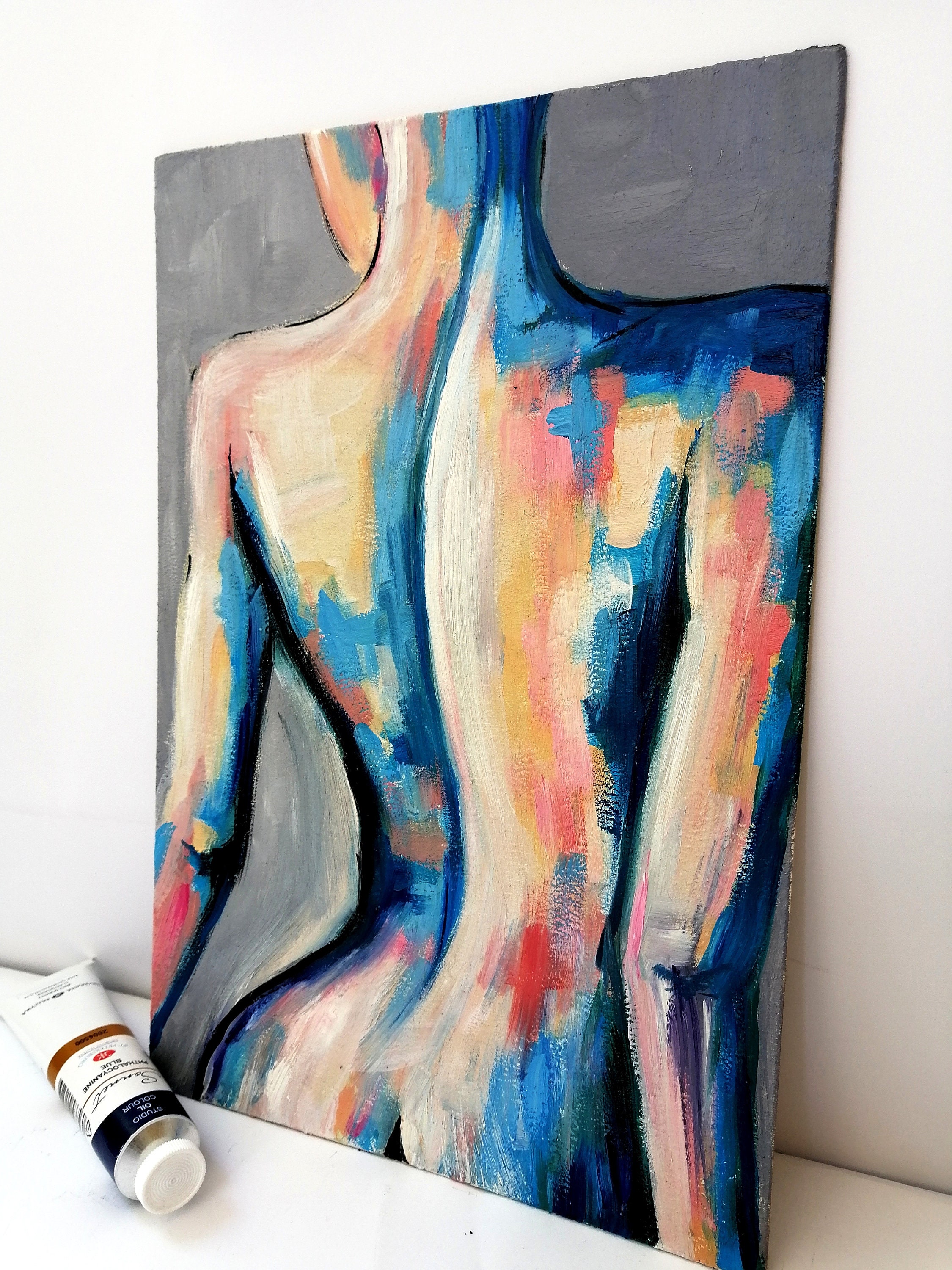 Clearance SALE Female body abstract oil painting framed | Etsy