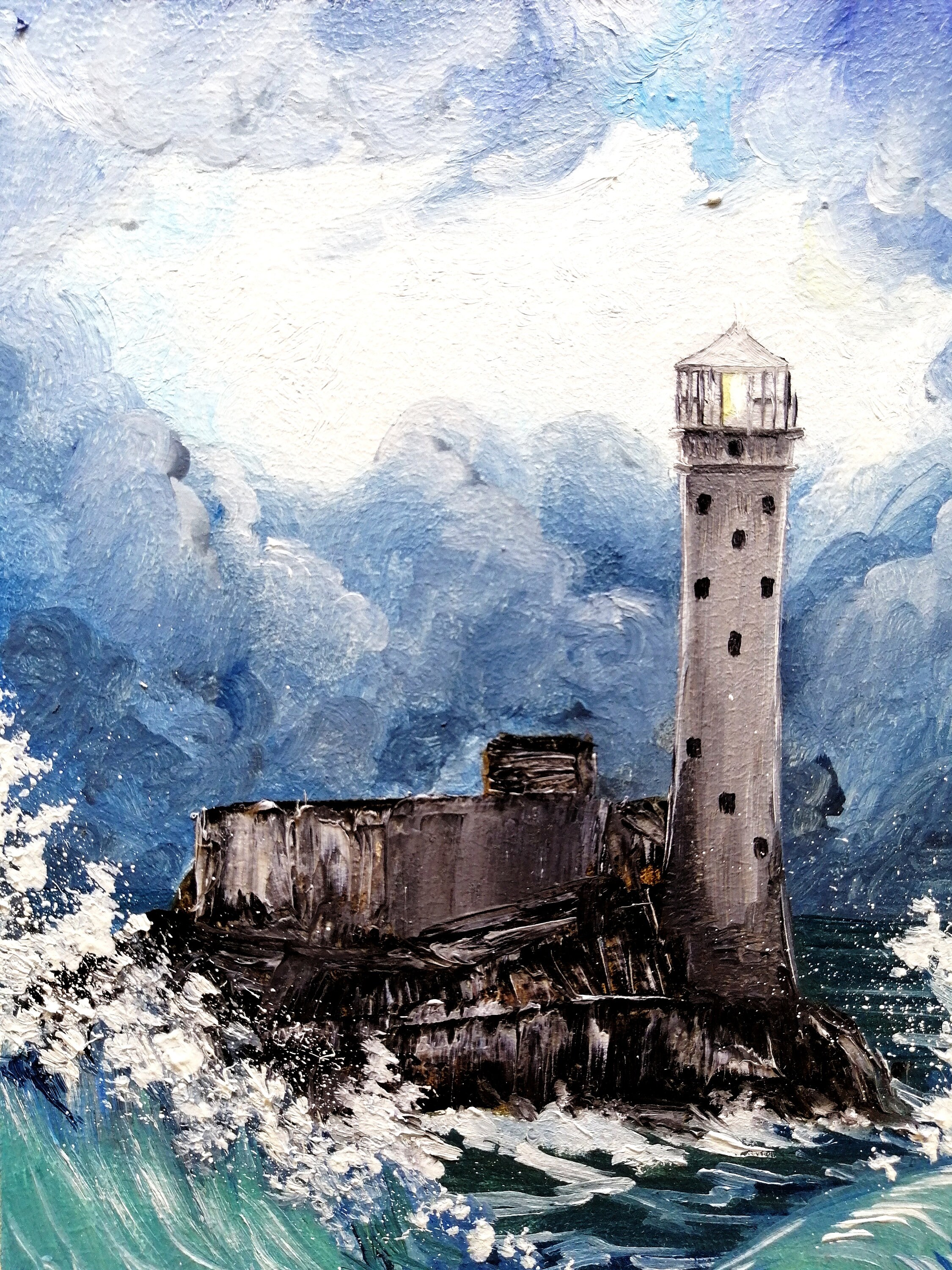 Irish Lighthouse painting Ireland artwork Lighthouse Etsy