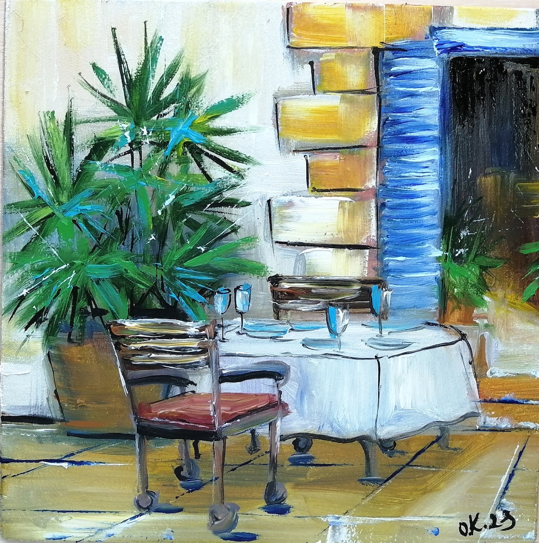 Paris Painting French Cafe Original Oil Painting Small France Etsy Canada