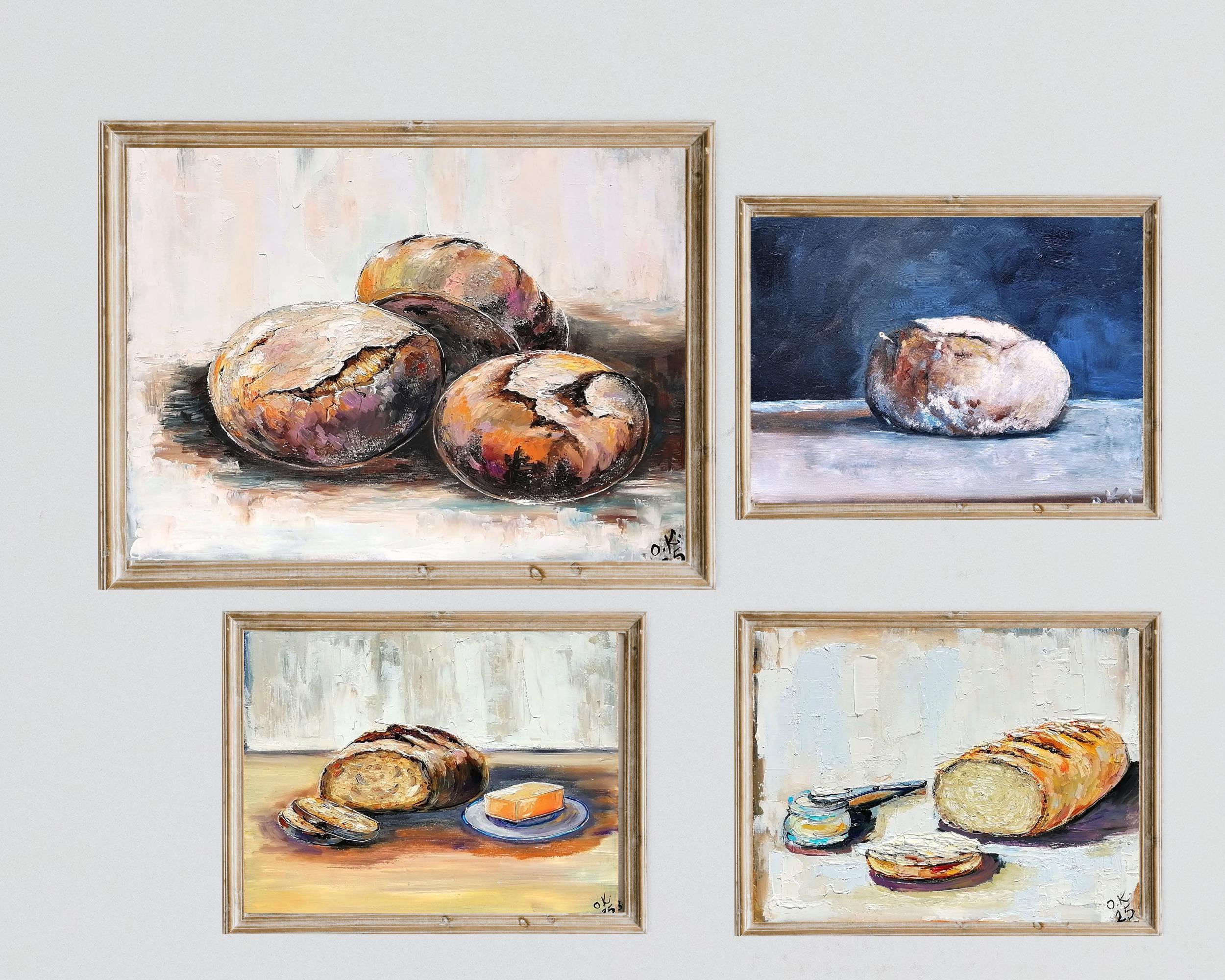 Jam Jar and Sourdough Bread Oil Painting Original Still Life