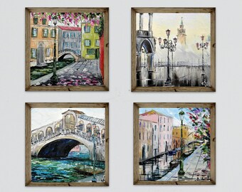 Paris Cafe Oil Painting Original Small French Cityscape Wall Art