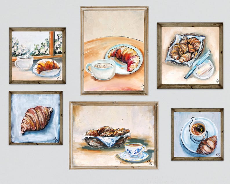 Sardine art original painting Sardines still life oil painting miniature Anchovy fish painting French country kitchen art 4x6 bild 11