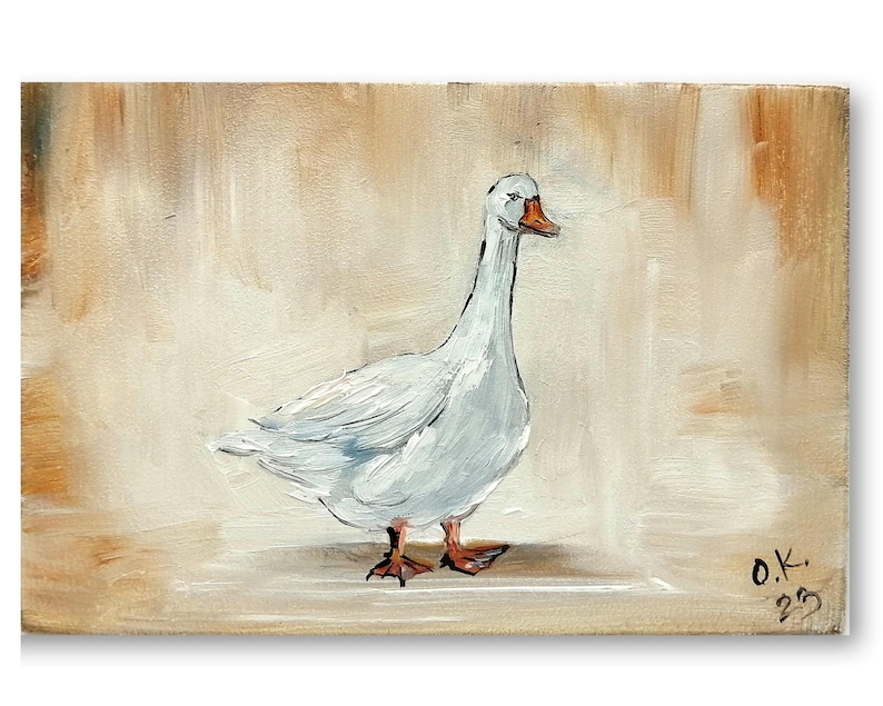 Mallard duck painting original miniature art Vintage duck oil painting farmhouse kitchen wall art country decor duck hunting gift 4x6 4x6inch panel