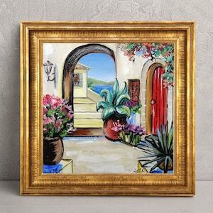 Amalfi Coast Painting Italy Original Art Small Italian Oil Painting Positano Italy Painting Coastal Artwork by OKpaintingShop