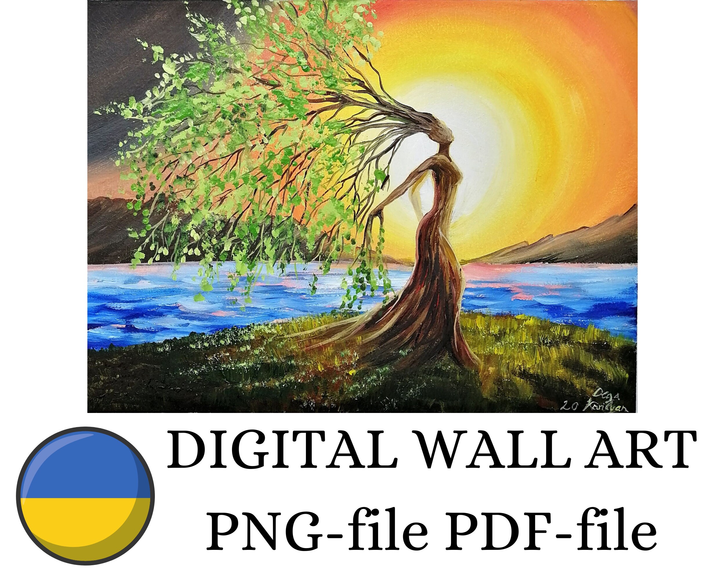 DIGITAL Print Tree of Life Painting Mother Earth Wall Art Gaia Goddess ...