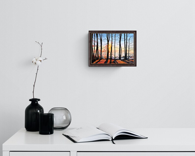 Sunset Print Autumn Tree Wall Art Forest DIGITAL Print by Etsy