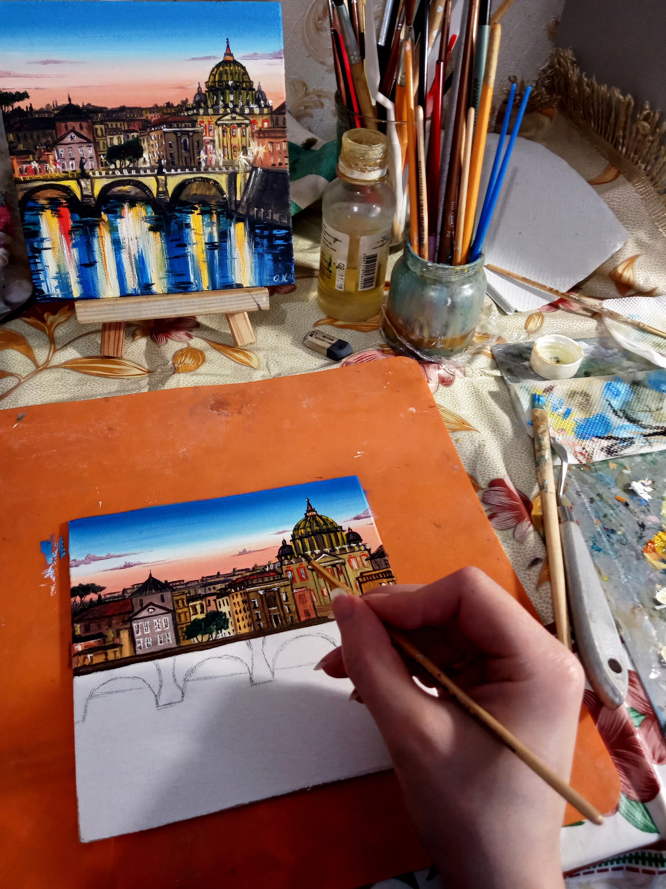 イタリア 風景画 F10 油絵 oil painting art 福袋 バースデイ イタリア 風景画 油絵 F10 絵画 - 絵画