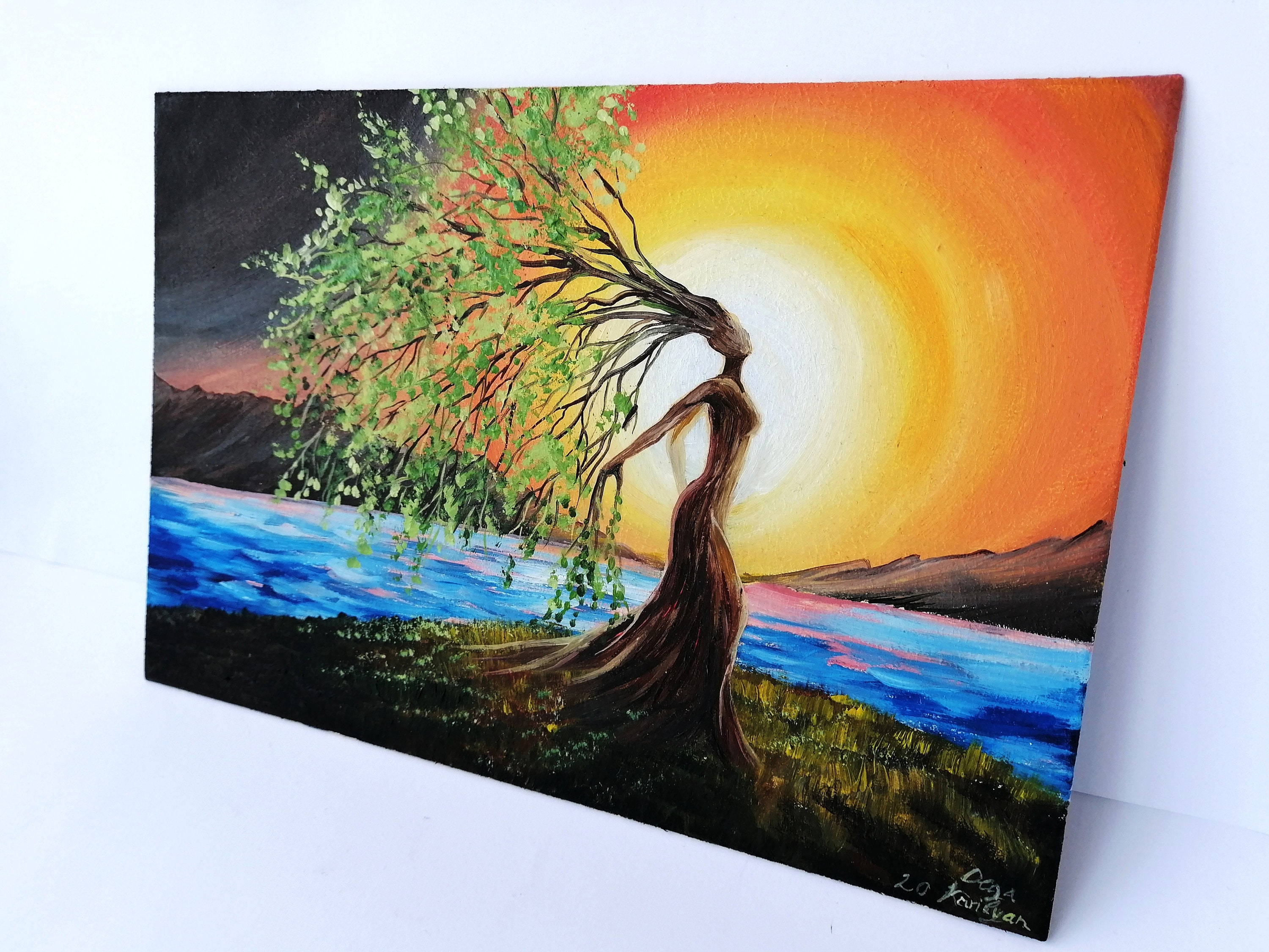 Mother Earth Goddess Painting Original Art Nature ART Forest Goddess ...