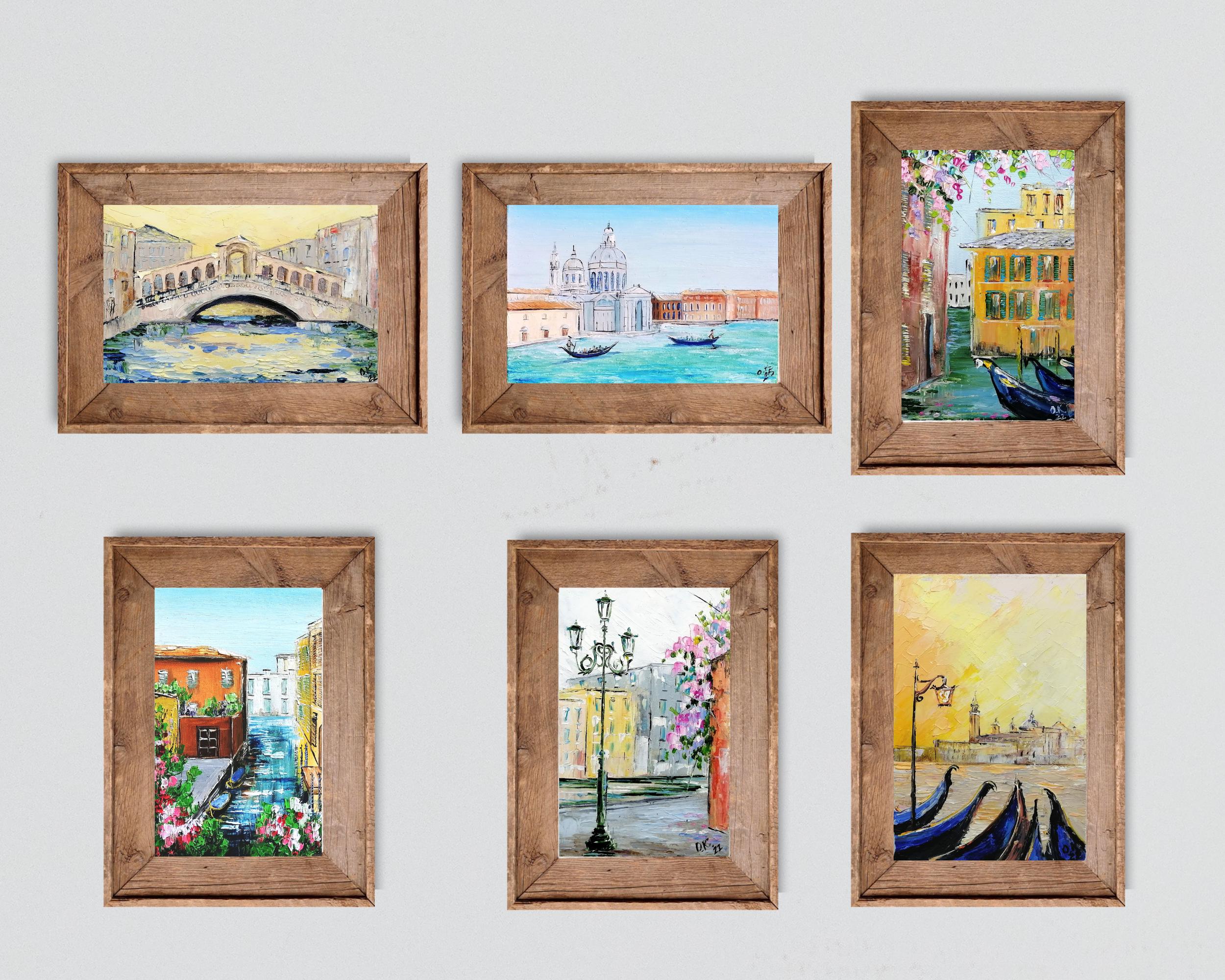 Italian Emerald Door Oil Painting Original Small Impasto Italy