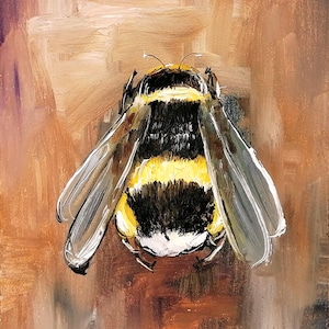 Honeybee Oil Painting: Miniature Still Life, Farmhouse Kitchen Decor, 6x4&quot;