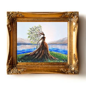 Mother Nature Painting Tree of Life Original Art Gaia Goddess Painting ...