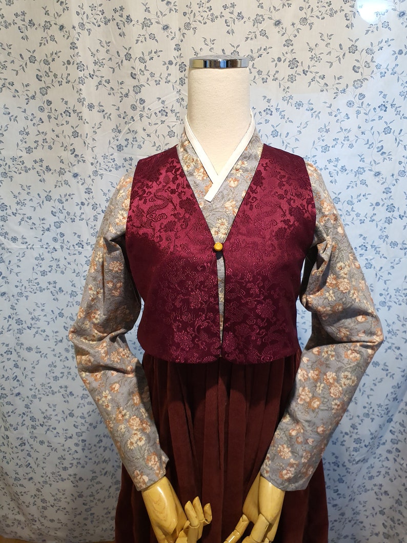Brocade fabric BAEJA korean HANBOK traditional vest style Etsy