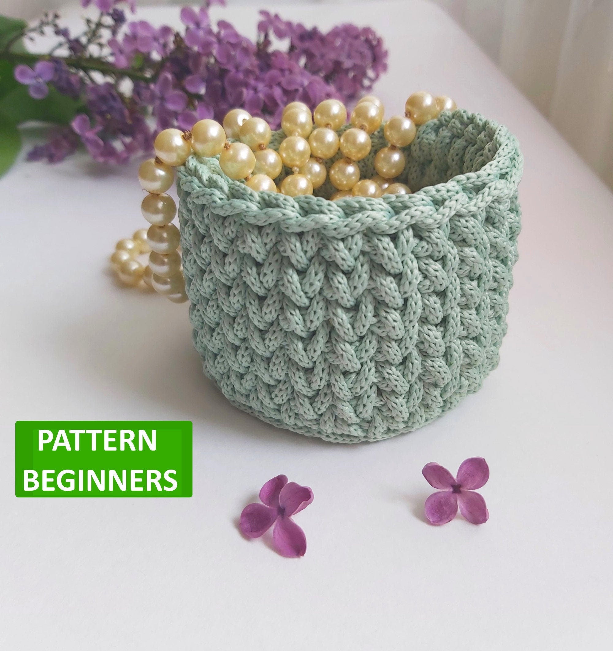Crochet round basket pattern for beginners. Storage basket Etsy