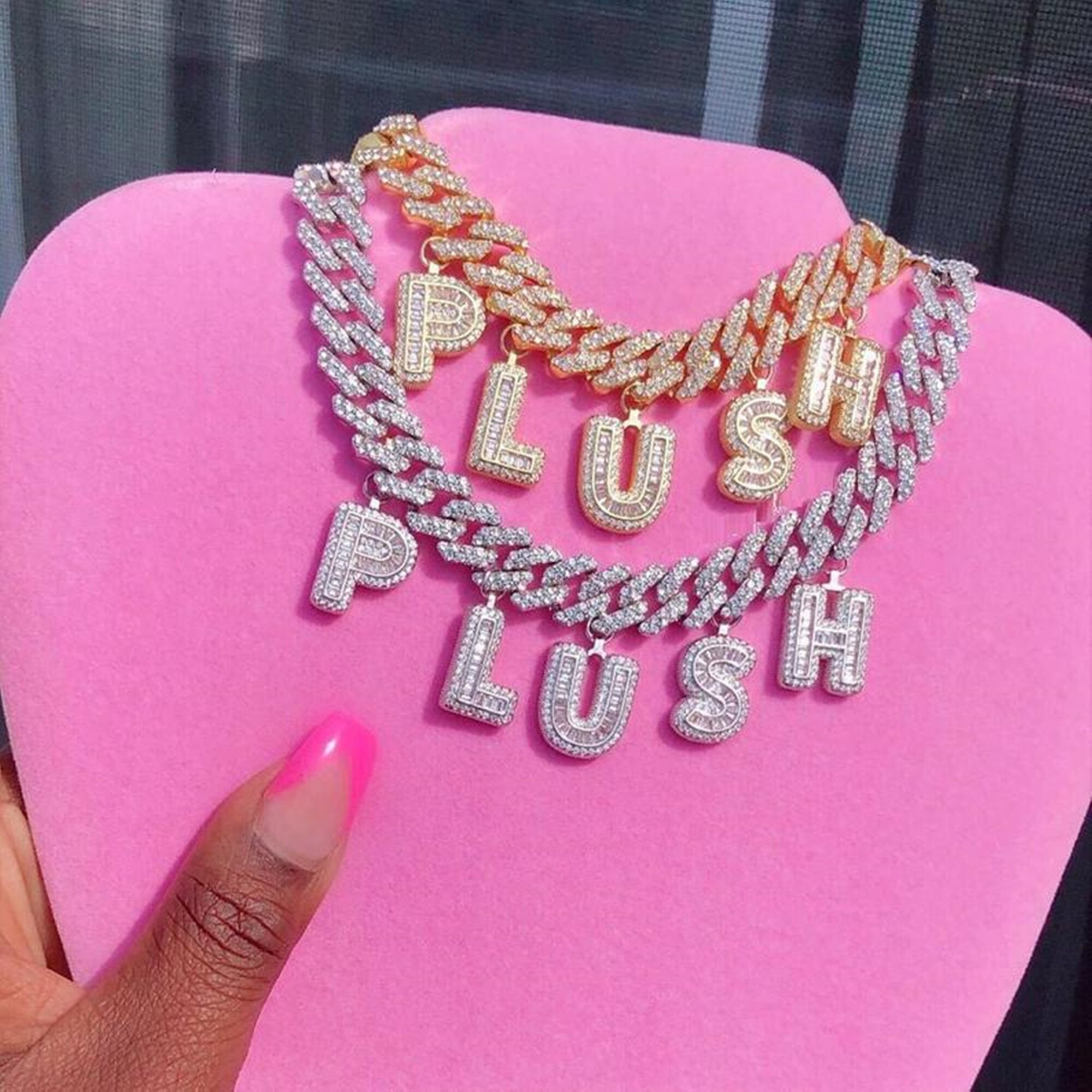 Ice Out Cuban Chain Link Name Necklace 