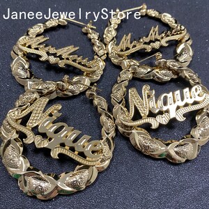 Bamboo Hoop Earrings Set In 14k Gold - Macy's - Foto 2