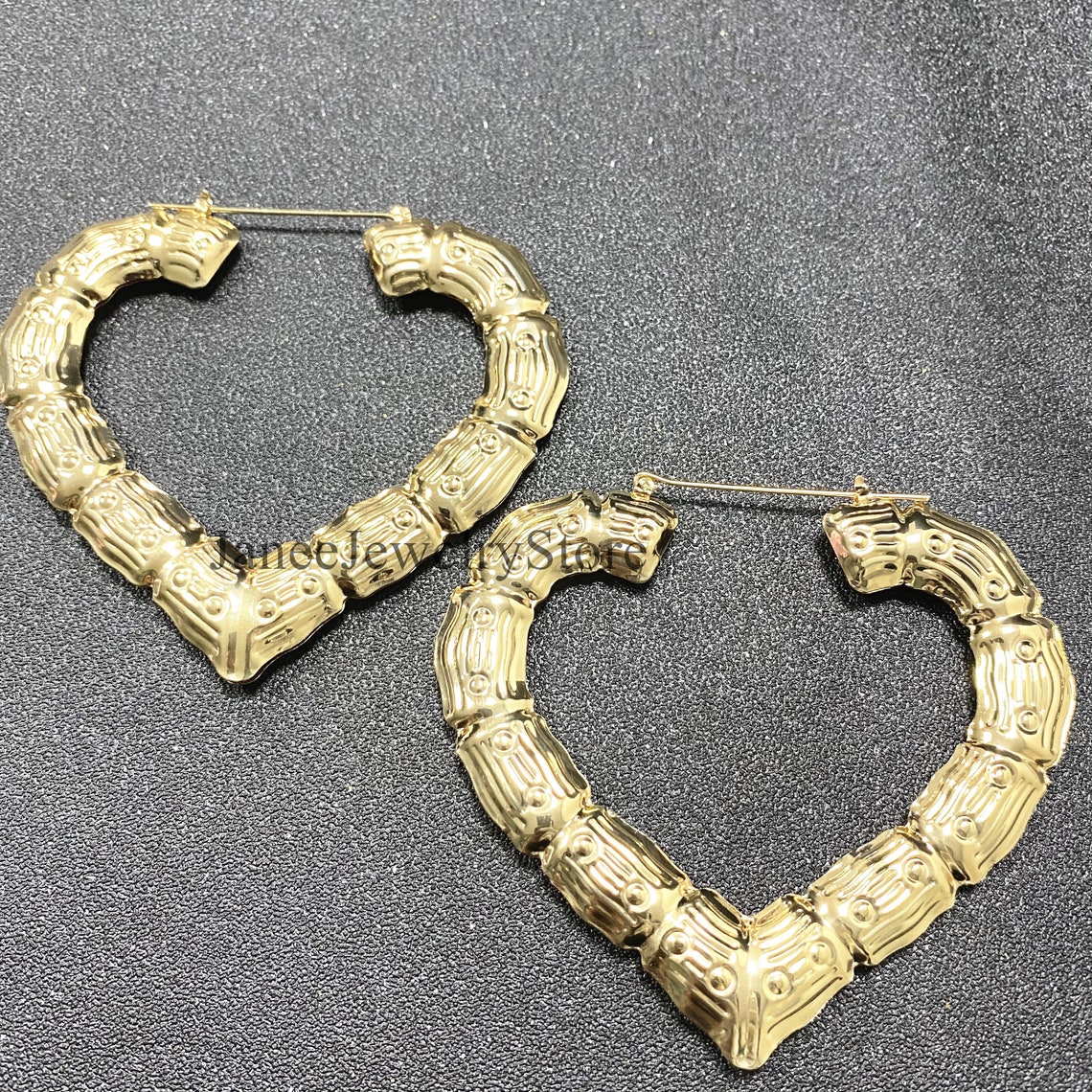 Metal bamboo large hoop earrngs gold color round alloy bg earrngs – Artoft Metal bamboo large hoop earrngs gold color round alloy bg earrngs – Artoft