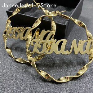 Custom Hoop Earrings - Name Earrings Hoops - Big Hoop Earrings - Name Earrings - Custom Gold Earrings - Personalized Jewelry Gift for her